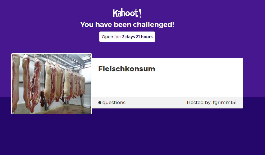Kahoot Fleischkonsum