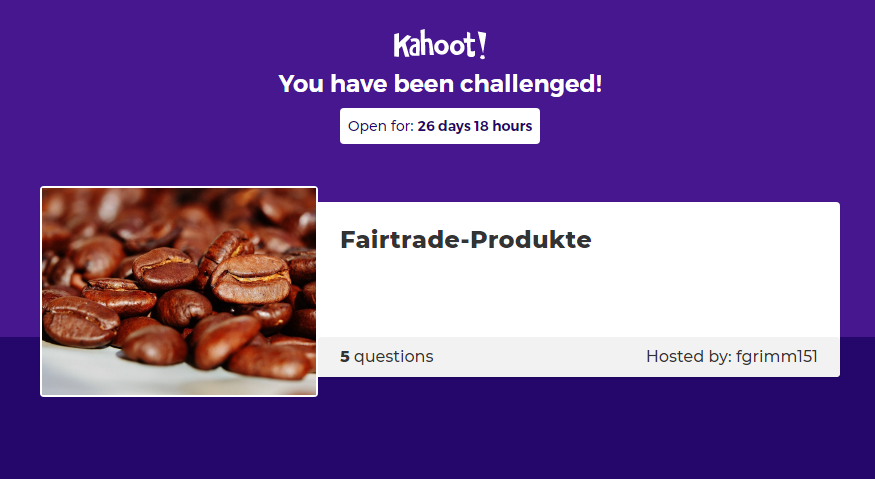 Kahoot Fairtrade