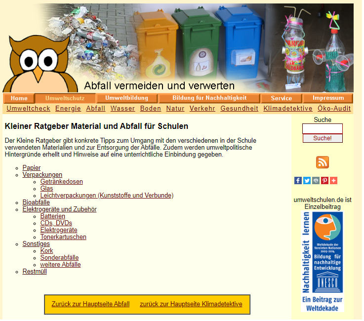 Kleiner Ratgeber / Umweltschulen